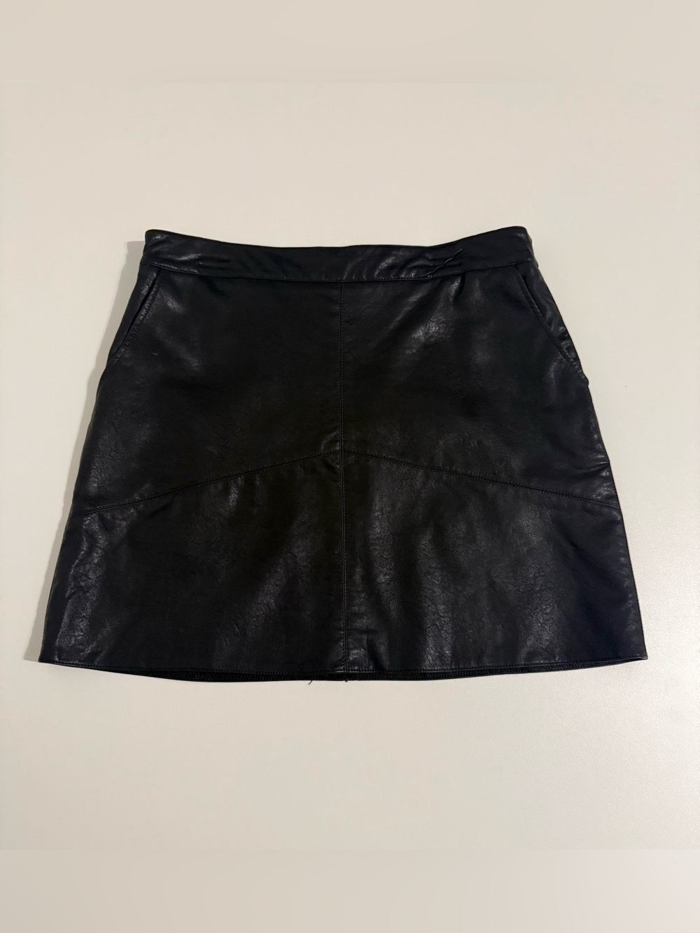Lulu's Black Faux Leather Mini Skirt